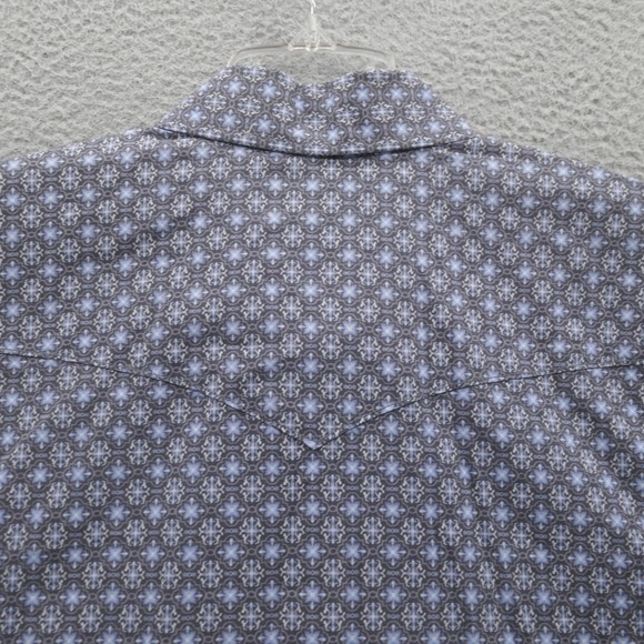NWT Panhandle Rough Stock Pearl Snap Shirt XL Blue Mens Western Long Sleeve - Picture 4 of 15